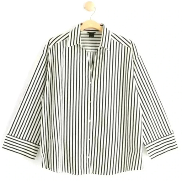 Lindex Tops - New Lindex  Swedish brand striped oversized shirt, bottom down, size M.